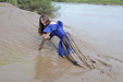 view details of set gm-3m019, Wearing a beautiful blue formal dress into very sloppy mud!