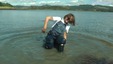 view details of set gm-3w003, Taking a relaxing sea-dip in a lovely warm shallow bay on the West Coast of Scotland